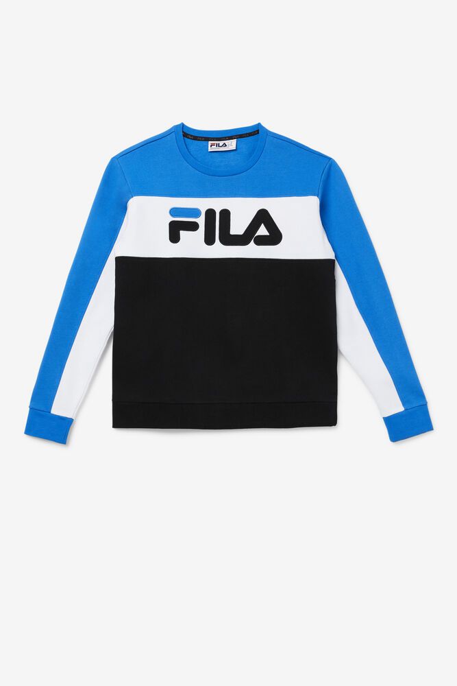 Fila Genser Herre Blå/Hvite/Svart Lesner Fleece Crew 284906-IYO